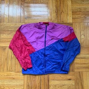 VTG 80s 90s Nike Purple Blue Red Track Jacket Windbreaker Sze Medium
